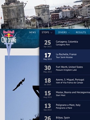illustration de Red Bull Cliff Diving 2015 : La Rochelle accueillera le 17 mai la 2e tape du championnat du monde de plongeon de haut vol !