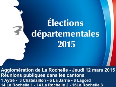 illustration de Départementales 2015 : RV de campagne des binômes des cantons de l'agglomération de La Rochelle, jeudi 12 mars 2015