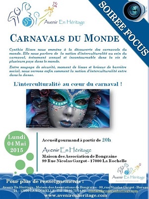 illustration de Cultures du monde  La Rochelle : soire focus autour des carnavals, lundi 4 mai 2015