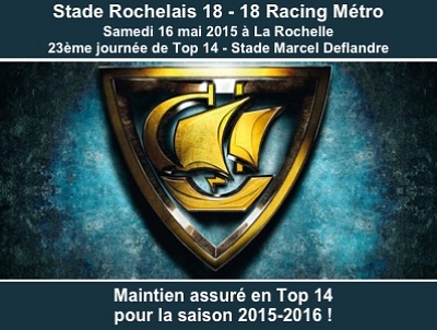illustration de La Rochelle rugby : 18-18, le match nul face au Racing Métro assure au Stade Rochelais son maintien en Top 14