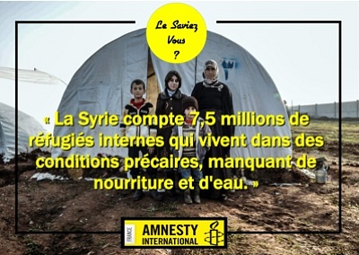 illustration de Amnesty International se mobilise  La Rochelle en faveur des rfugis syriens, mardi 23 juin 2015