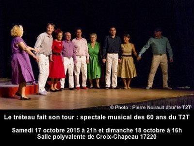 illustration de La Rochelle Agglo : le Tréteau fait son tour, spectacle musical à Croix-Chapeau, samedi 17 et dimanche 18 octobre 2015