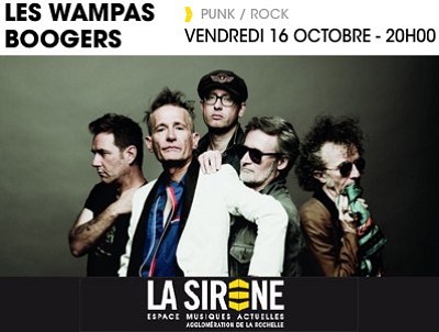illustration de Punk rock  La Rochelle : Les Wampas sont  La Sirne, Boogers en 1re partie, vendredi 16 octobre 2015