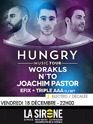 illustration de Nuit lectro dcale  La Rochelle avec le label Hungry Music, vendredi 18 dcembre 2015  partir de 22h !