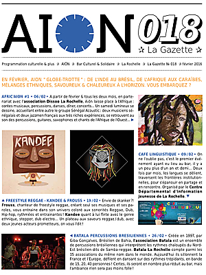 illustration de La Rochelle programmation artistique et culturelle : dcouvrez la gazette d'Ain du mois de fvrier 2016