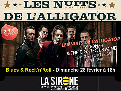 illustration de Blues & rock du dimanche à La Rochelle avec les Nuits De L'Alligator, le 28 février à 18h !