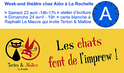 illustration de Thtre chez Ain  La Rochelle : atelier d'criture et spectacle d'improvisation, samedi 23 et dimanche 24 avril 2016