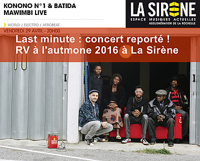 illustration de Concert reporté à La Rochelle : RV avec Konono n°1 et Batida à l'automne 2016 à La Sirène