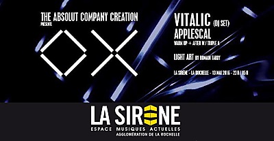 illustration de Performance visuelle et techno  La Rochelle : projet OX, Vitalic Dj Set, Applescal, AAA  La Sirne, vendredi 13 mai 2016