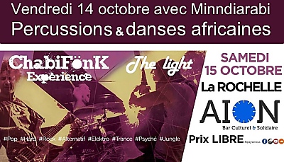 illustration de Week-end  La Rochelle : soire africaine et du rock dans tous ses tats  l'Ain, vend. 14 et samedi 15 octobre 2016