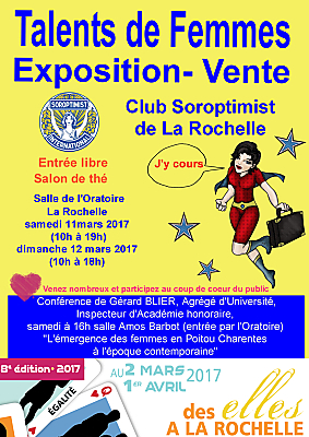 illustration de Talents de femmes : salon artistique & exposition-vente  La Rochelle, samedi 11 et dimanche 12 mars 2017