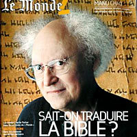 Photo  de  photo : Journal Le Monde 2 ; portrait de Henri Meschonnic
