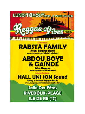 Photo : Concert reggae dans l'le de R  Rivedoux lundi 18 aot 2008