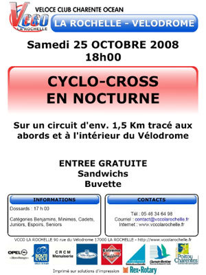 Photo : Cyclo-cross en nocturne  La Rochelle, samedi 25 octobre