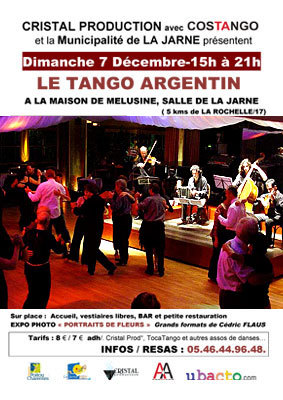Photo : Tango : concert et Milonga Despedida à La Jarne dim. 7 déc de 15h à 21h.