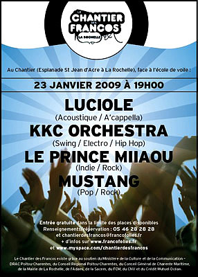 Photo : Concert au Chantier des Francos  La Rochelle, vendredi 23 janv.09