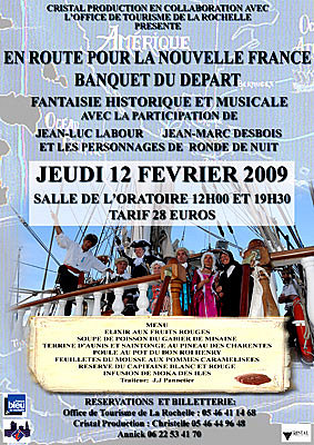 Photo : La Rochelle - Nouvelle-France : banquet et spectacle jeudi 12 fvrier 2009