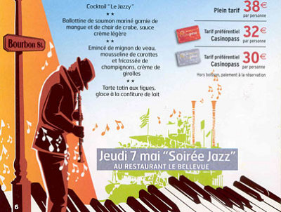 Photo : Jazz au Casino de La Rochelle : dner concert jeudi 7 mai 2009