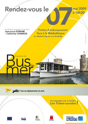 Photo : La Rochelle : baptme des nouveaux bus de mer  propulsion lectrosolaire jeudi 7 mai 2009  16h30