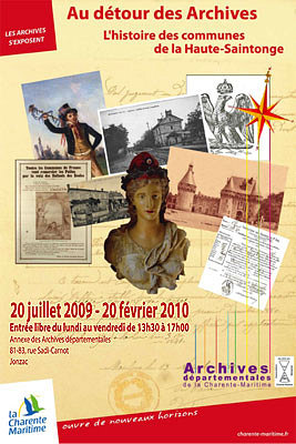 Photo : Jonzac  : exposition sur les archives communales de la Haute-Saintonge jusqu'au 20 fvrier 2010