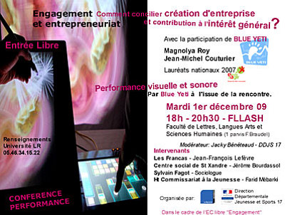 Photo : La Rochelle : cration d'entreprise et innovation, confrence mardi 1er dc. 09