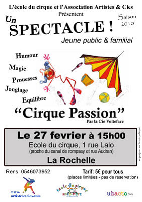 Photo : Cirque Passion : spectacle jeune public  La Rochelle samedi 27 fvrier