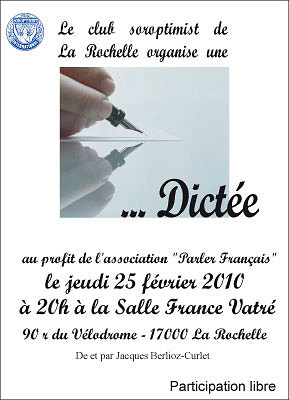 Photo : Dicte solidaire  La Rochelle jeudi 25 fvrier 2010