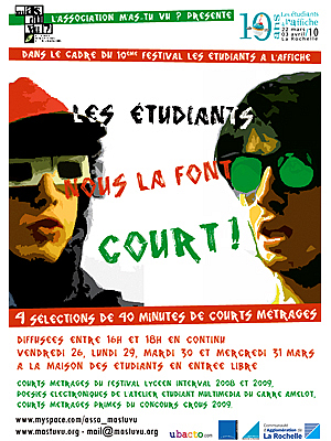 Photo : La Rochelle courts-mtrages : films d'tudiants  La Rochelle les 26, 29, 30 et 31 mars 2010