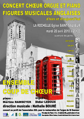 Photo : Choeur, orgue et piano : concert  La Rochelle, mardi 20 avril 2010