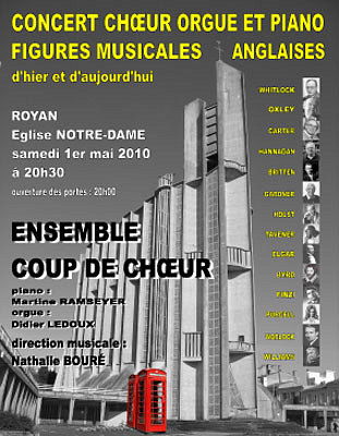 Photo : Choeur, orgue et piano : concert  Royan, samedi 1er mai 2010