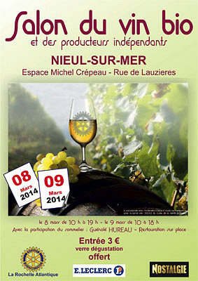 Photo : La Rochelle Agglo : Salon du vin bio  Nieul-sur-Mer 8 et 9 mars 2014