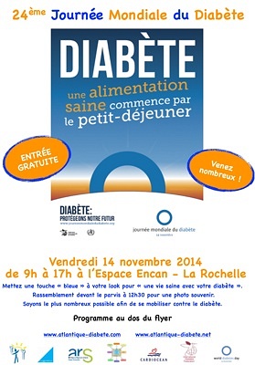 Photo : La Rochelle sant JMD : Journe mondiale du diabte, vendredi 14 novembre 2014 - Espace Encan
