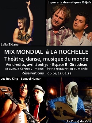 Photo : La Rochelle : mix artistique avec Malik el Madina, Lee Roy King... vendredi 24 avril 2015