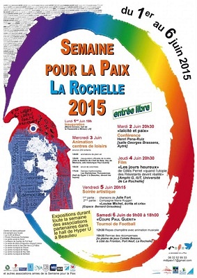 Photo : Semaine pour la Paix  La Rochelle du 1er au 6 juin 2015