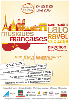 Photo : La Rochelle, St-Maixent, Chtelaillon : concerts symphoniques Sortilge 24, 25 et 26 juillet 2015