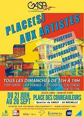 Photo : Place(s) aux artistes au Gabut  La Rochelle : RV tous les dimanches jusqu'au 20 septembre 2015